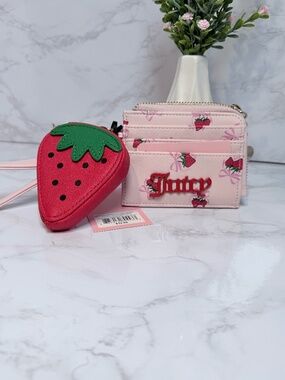 Juicy Couture Sweet Strawberry Card Case & Coin Purse Set